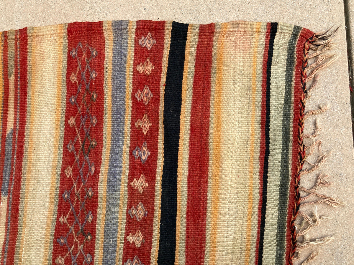 Vintage Moroccan Kilim Rug by Berber Tribes, Handwoven Wool, 1960s — Morocco