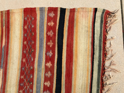 Vintage Moroccan Kilim Rug by Berber Tribes, Handwoven Wool, 1960s — Morocco