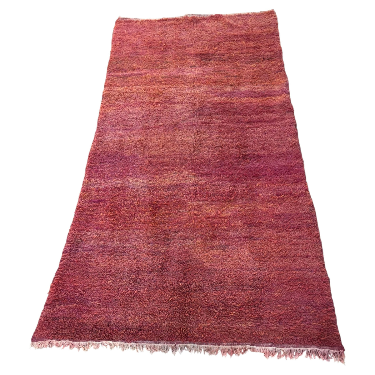 Moroccan Shaggy Wool Rug by Berber Tribes, Red High Pile, Vintage 1980