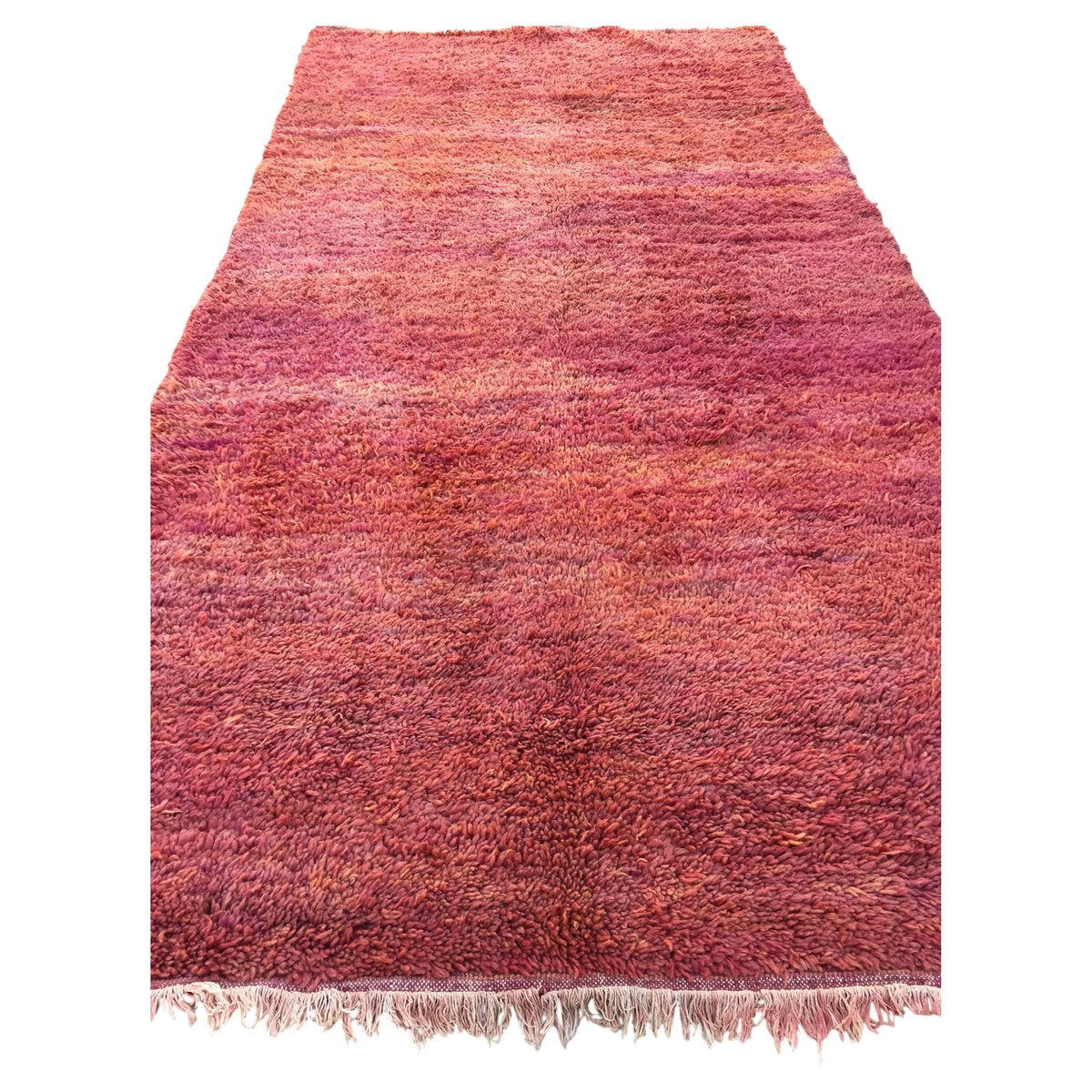 Moroccan Shaggy Wool Rug by Berber Tribes, Red High Pile, Vintage 1980