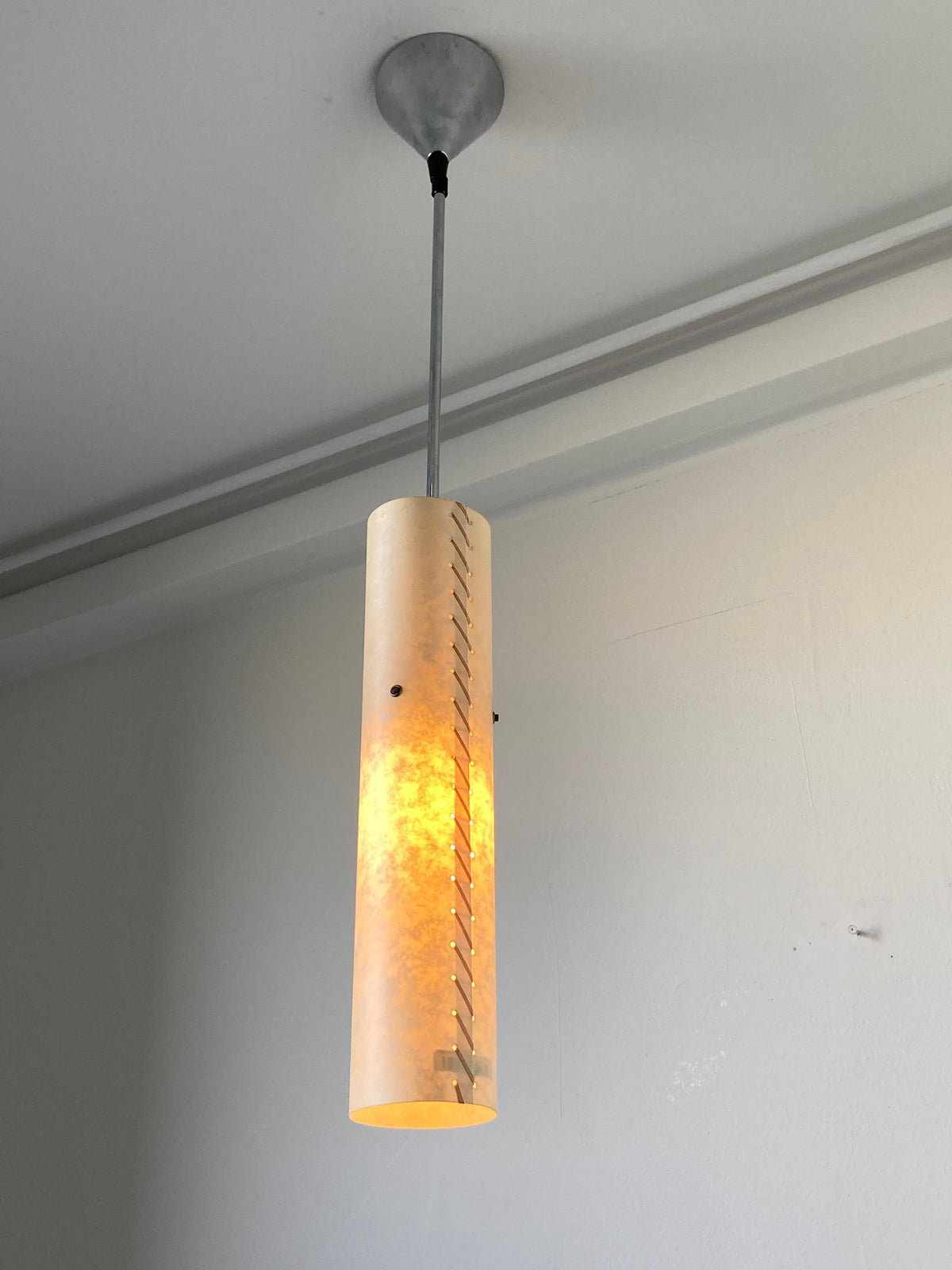 Stitched Parchment Pendant Light in the Style of Santa & Cole, Spain, 1980 — additional view 19