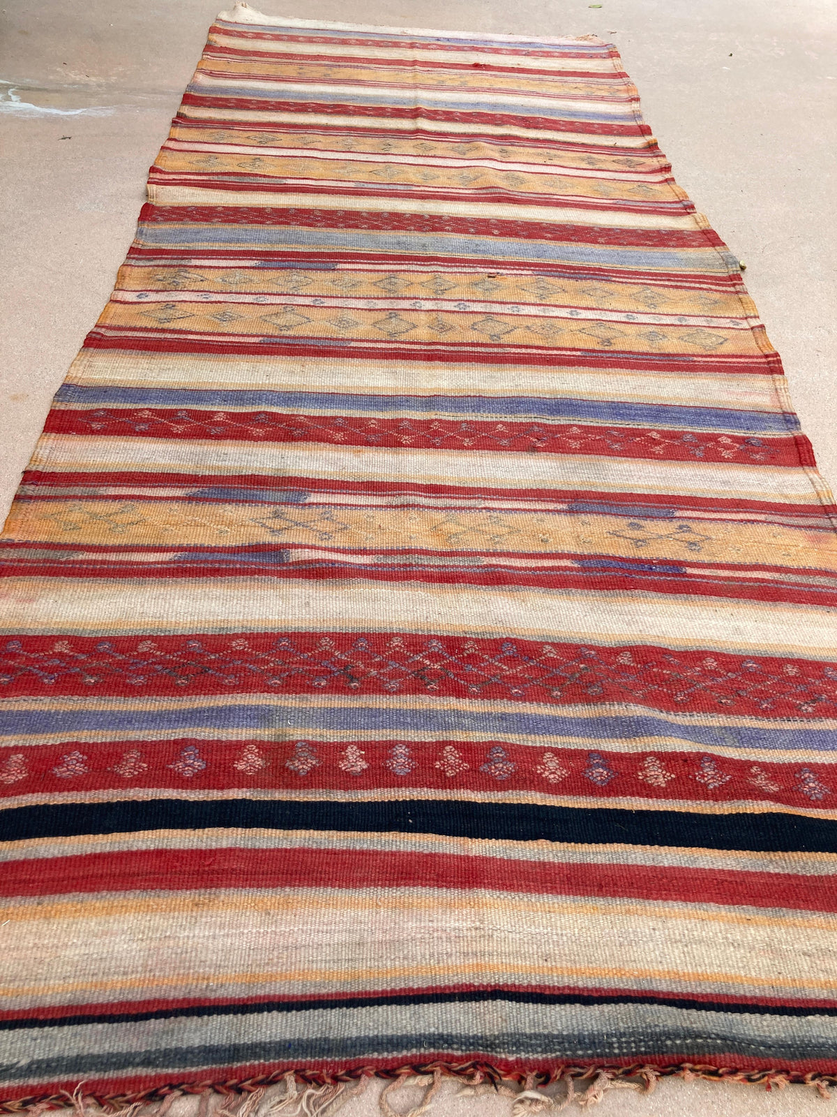 Vintage Moroccan Kilim Rug by Berber Tribes, Handwoven Wool, 1960s — Morocco