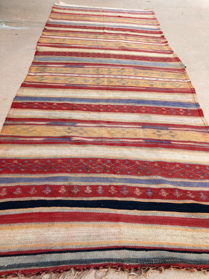 Vintage Moroccan Kilim Rug by Berber Tribes, Handwoven Wool, 1960s — Morocco