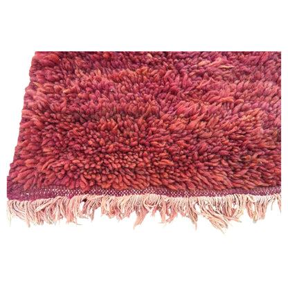 Moroccan Shaggy Wool Rug by Berber Tribes, Red High Pile, Vintage 1980