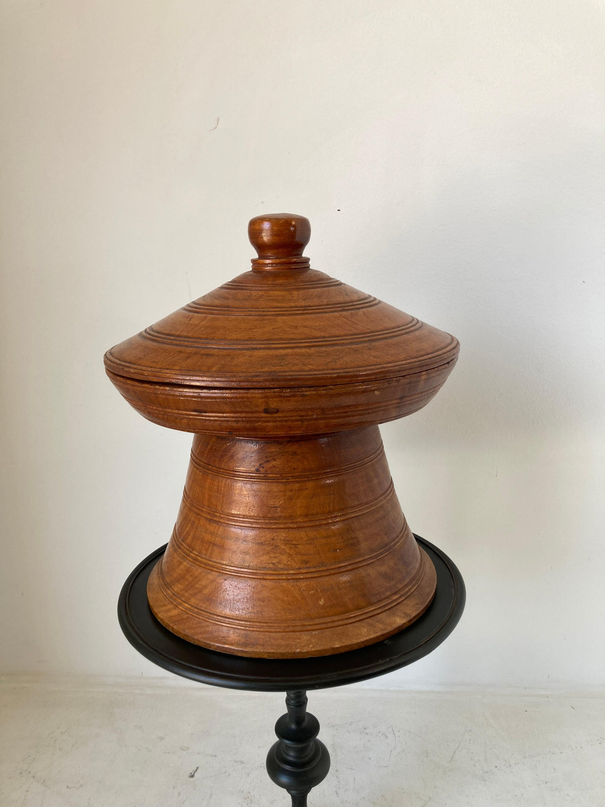 Asian Burmese Carved Wood Temple Offering Lidded Box — additional view 10