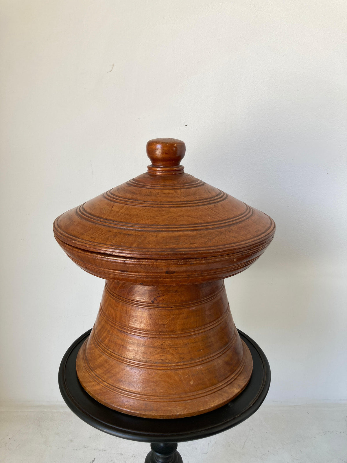 Asian Burmese Carved Wood Temple Offering Lidded Box — additional view 12