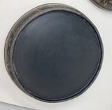 Large Chinese Round Black Lacquered Gilt Painted Covered Box 1950s