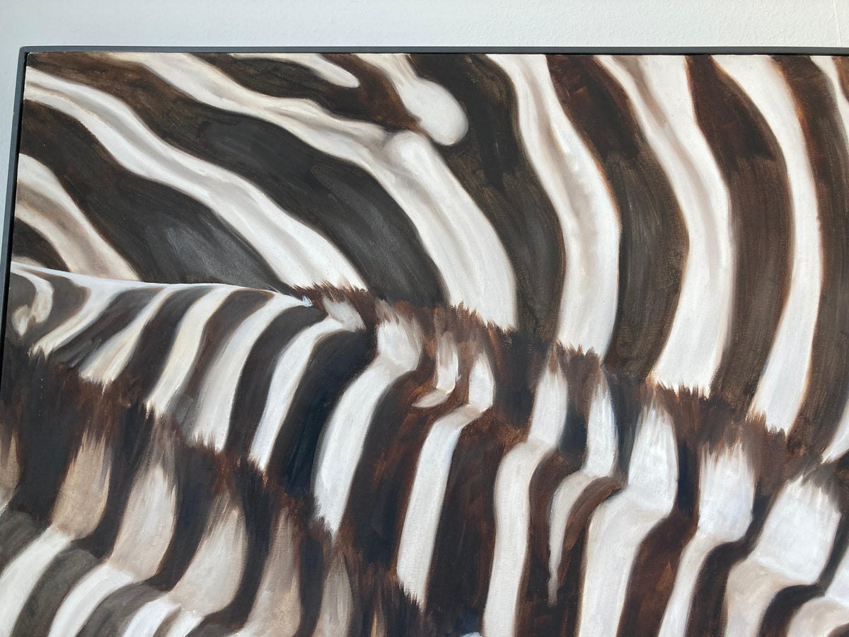 Kindrie Grove African Zebras at an Oasis Large Oil on Canvas Painting, 1999 — detail view 4