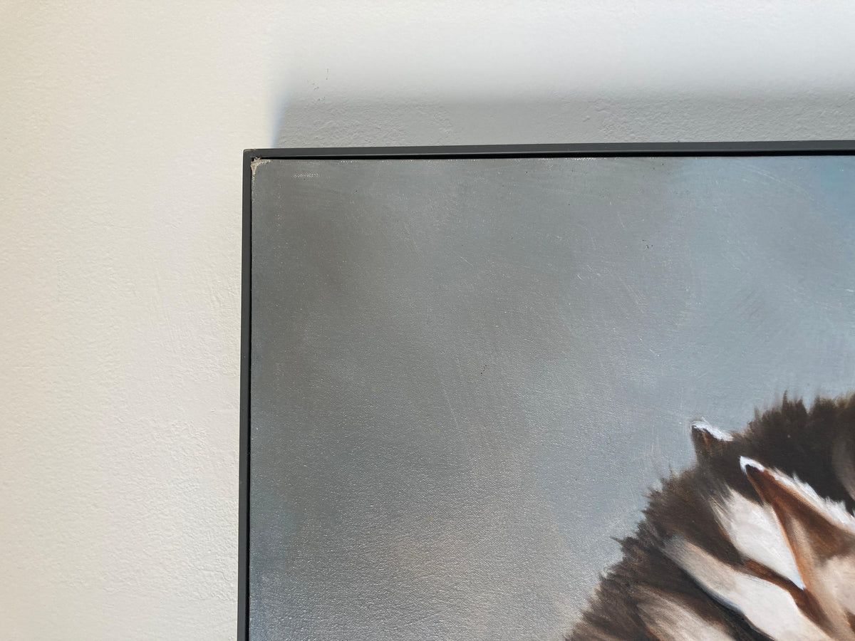 Kindrie Grove African Zebras at an Oasis Large Oil on Canvas Painting, 1999 — detail view 10