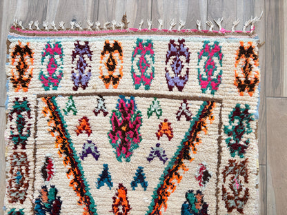 Vintage Moroccan Azilal Berber Boucherouite Rug, 1960s Hand-Knotted — Morocco