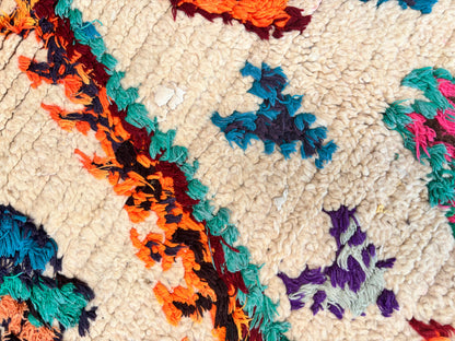 Vintage Moroccan Azilal Berber Boucherouite Rug, 1960s Hand-Knotted — Morocco