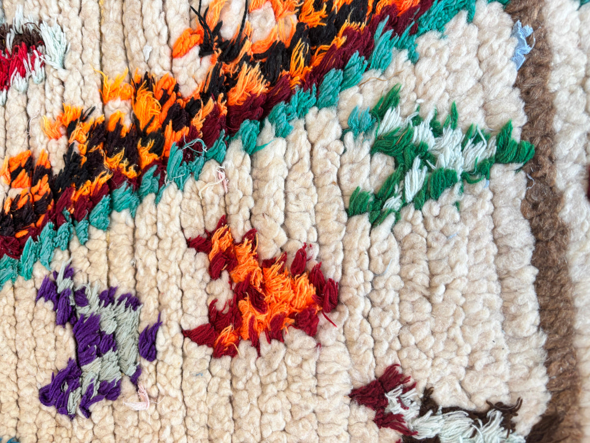 Vintage Moroccan Azilal Berber Boucherouite Rug, 1960s Hand-Knotted — Morocco