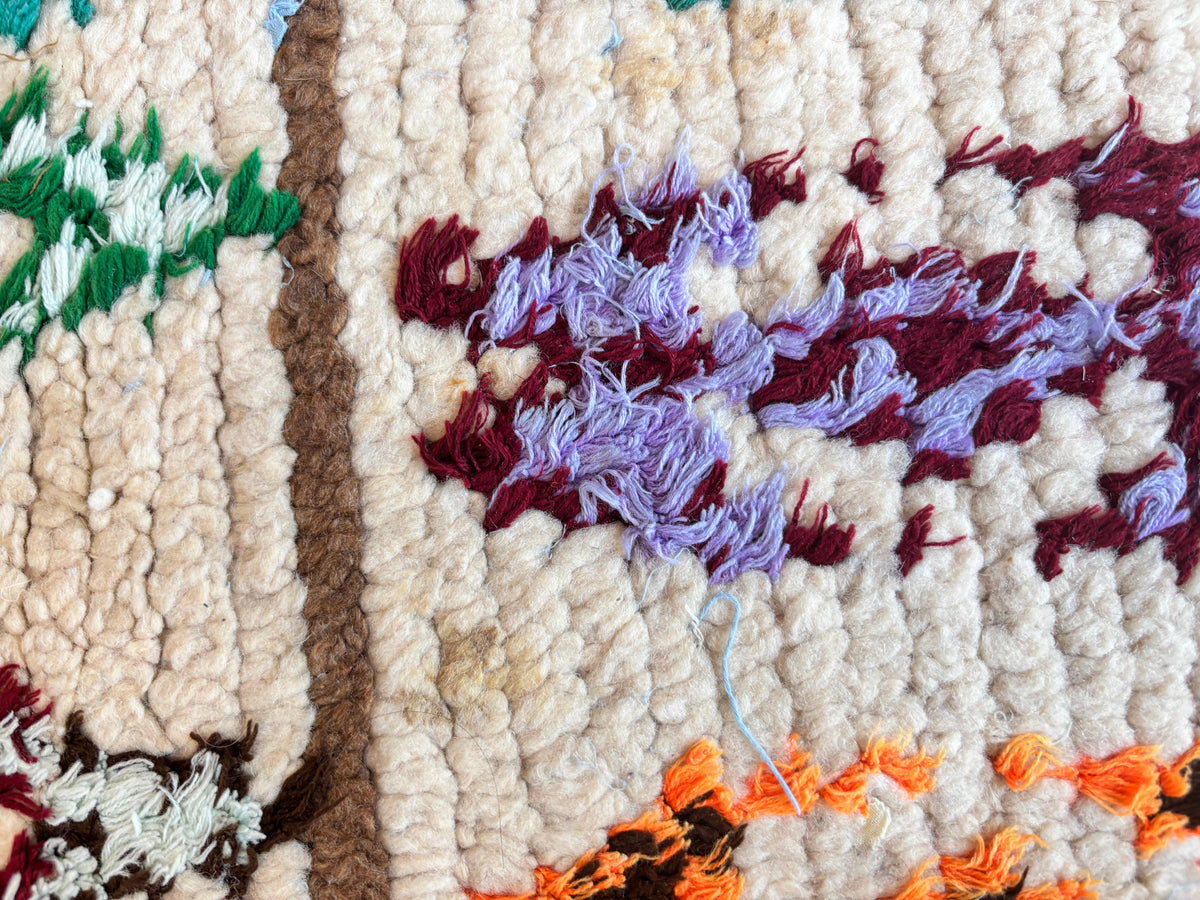 Vintage Moroccan Azilal Berber Boucherouite Rug, 1960s Hand-Knotted — Morocco