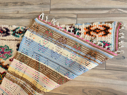 Vintage Moroccan Azilal Berber Boucherouite Rug, 1960s Hand-Knotted — Morocco