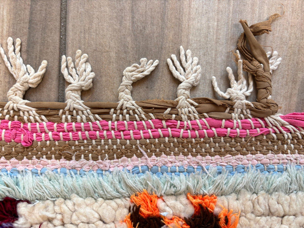 Vintage Moroccan Azilal Berber Boucherouite Rug, 1960s Hand-Knotted — Morocco