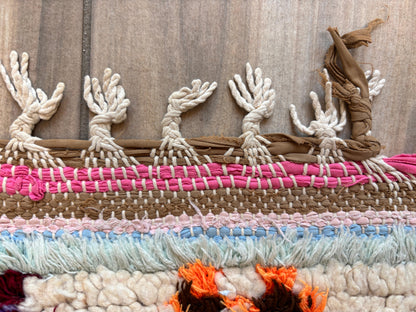Vintage Moroccan Azilal Berber Boucherouite Rug, 1960s Hand-Knotted — Morocco
