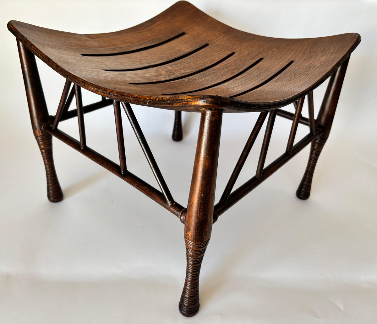 Egyptian Revival Thebes Stool, Attributed to Liberty of London, Early 20th Century — additional view 8