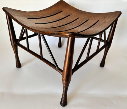 Egyptian Revival Thebes Stool, Attributed to Liberty of London, Early 20th Century — additional view 8
