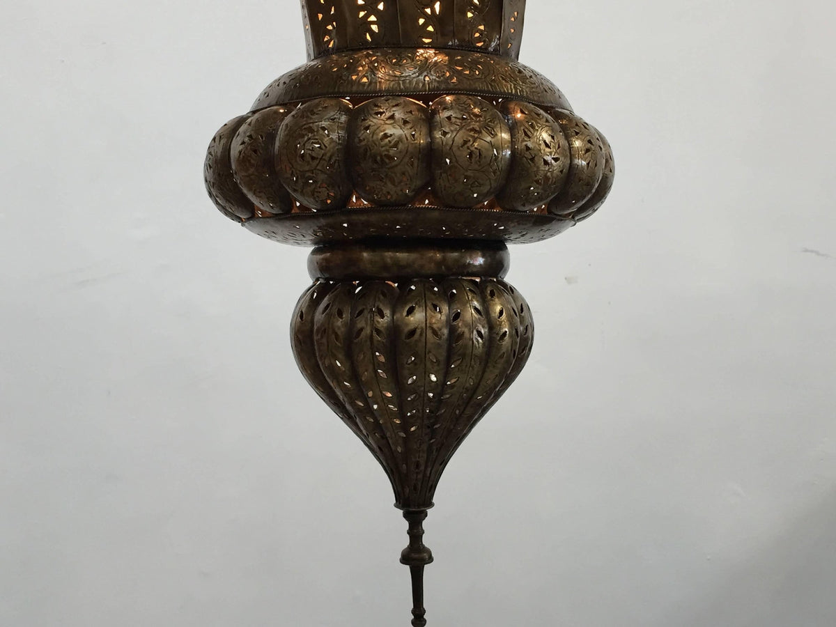 Vintage Large Brass Moroccan Chandelier in Alberto Pinto Moorish Style – view 6