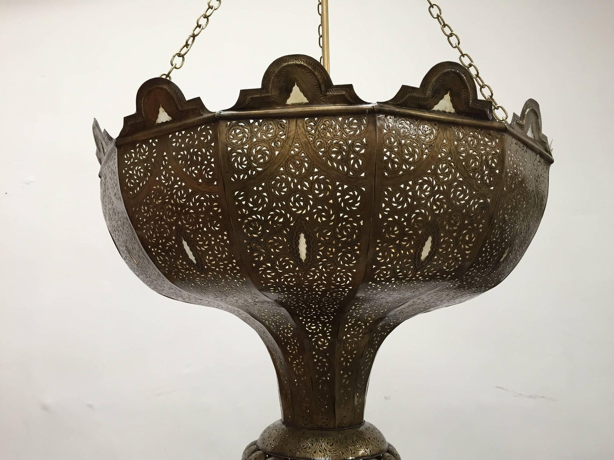 Vintage Large Brass Moroccan Chandelier in Alberto Pinto Moorish Style – view 9