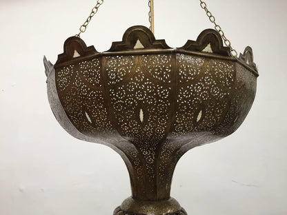 Vintage Large Brass Moroccan Chandelier in Alberto Pinto Moorish Style – view 9