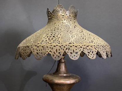 Antique Middle Eastern Handcrafted Moorish Islamic Brass Floor Lamp 19th Century — detail view 5