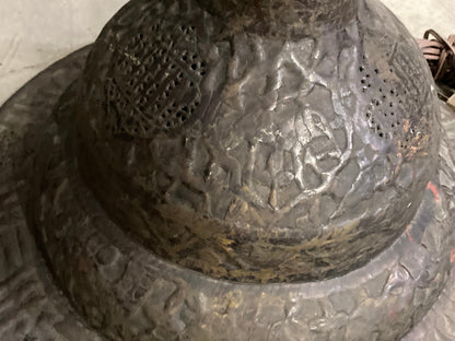 Antique Middle Eastern Handcrafted Moorish Islamic Brass Floor Lamp 19th Century — detail view 12