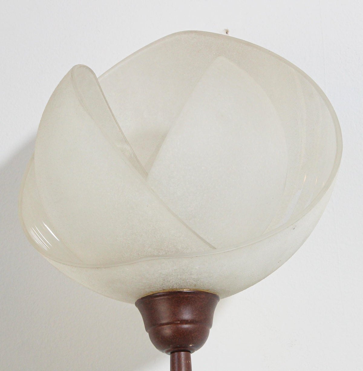 Metal Floor Lamp with Murano Glass Frosted Shade by Relco Milano, Italy, 1980s — detail view 5