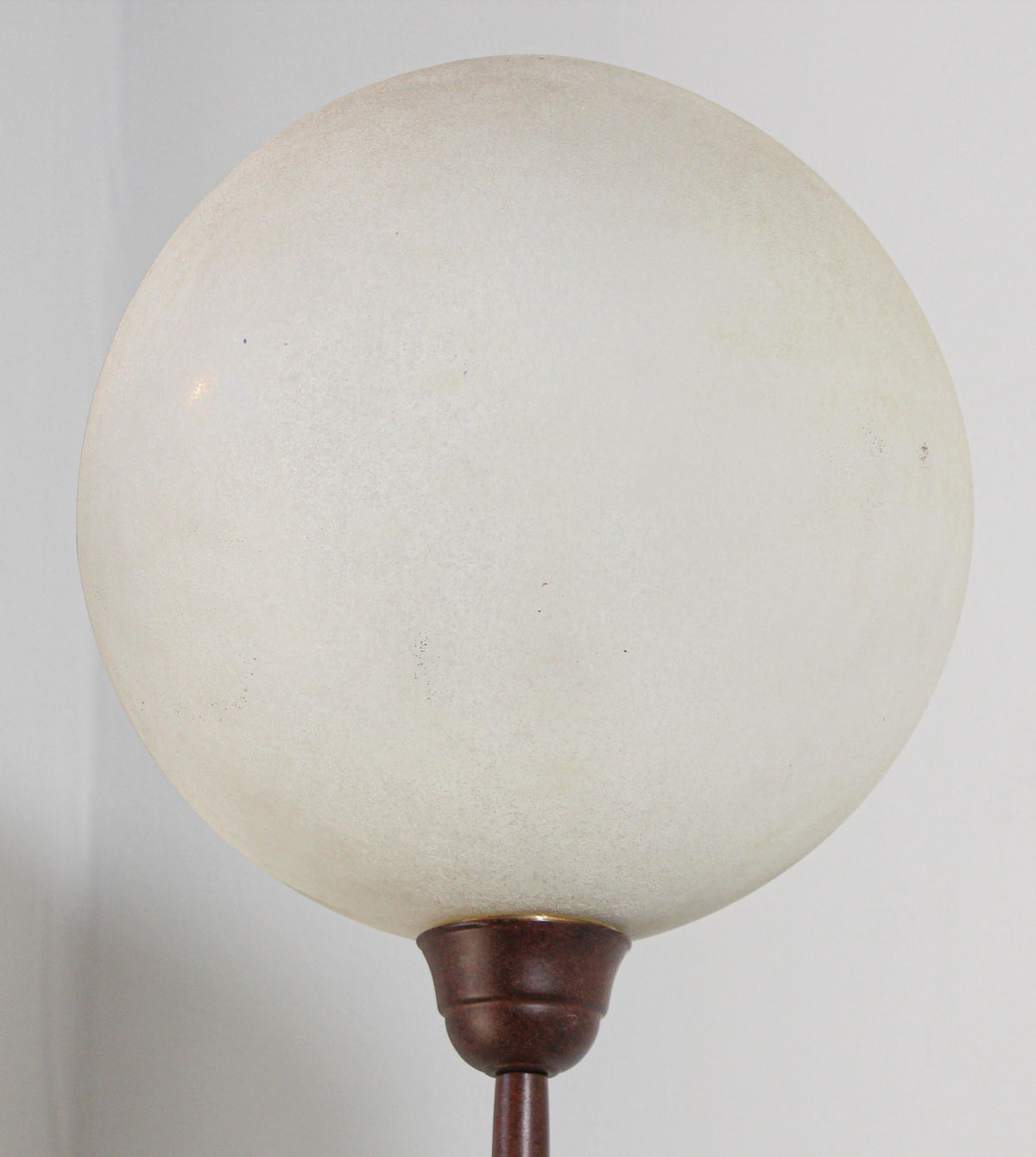 Metal Floor Lamp with Murano Glass Frosted Shade by Relco Milano, Italy, 1980s — detail view 6