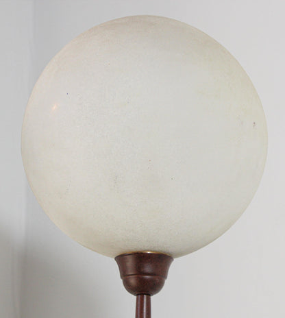 Metal Floor Lamp with Murano Glass Frosted Shade by Relco Milano, Italy, 1980s — detail view 6