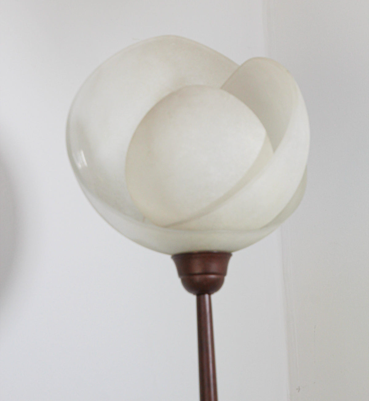 Metal Floor Lamp with Murano Glass Frosted Shade by Relco Milano, Italy, 1980s — detail view 7