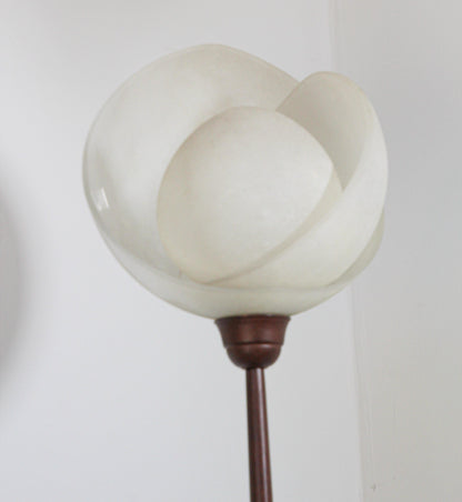 Metal Floor Lamp with Murano Glass Frosted Shade by Relco Milano, Italy, 1980s — detail view 7