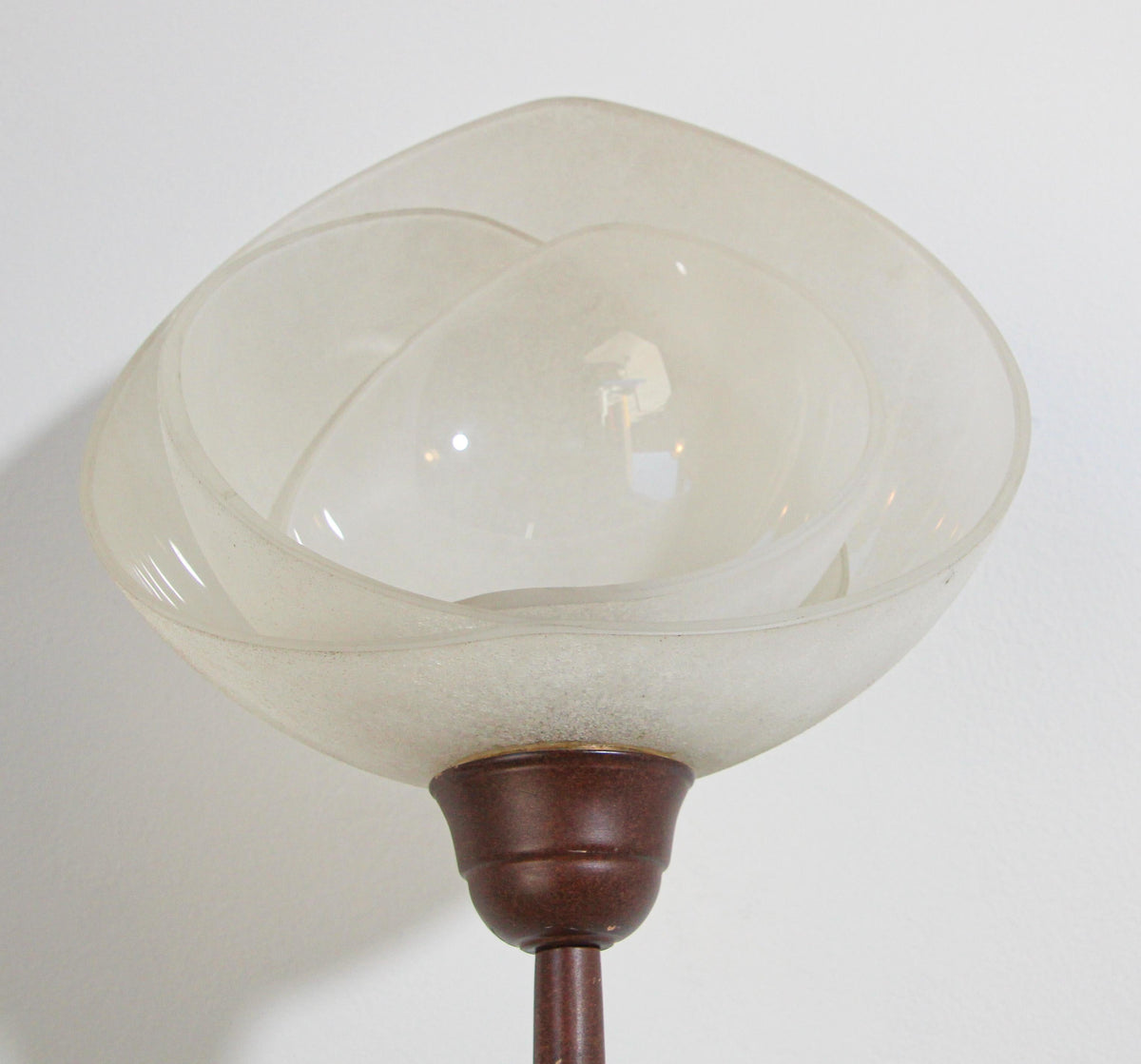 Metal Floor Lamp with Murano Glass Frosted Shade by Relco Milano, Italy, 1980s — detail view 8
