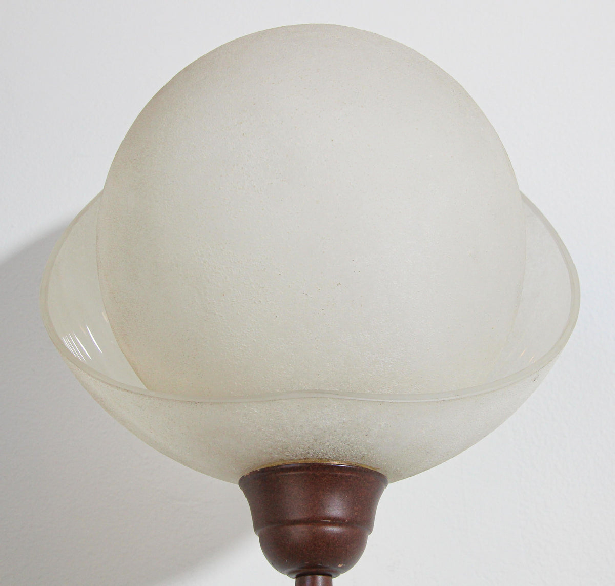 Metal Floor Lamp with Murano Glass Frosted Shade by Relco Milano, Italy, 1980s — detail view 9