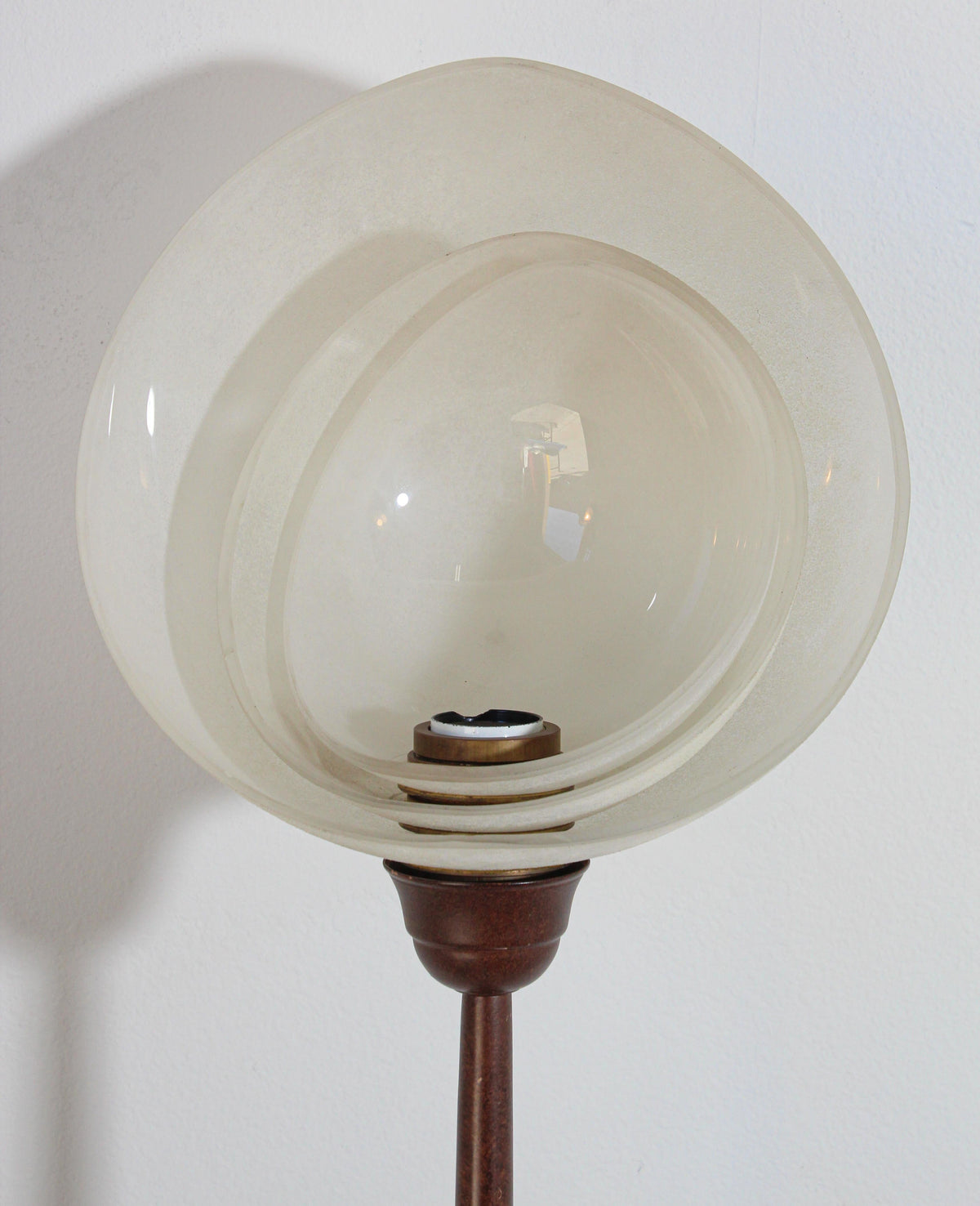Metal Floor Lamp with Murano Glass Frosted Shade by Relco Milano, Italy, 1980s — detail view 12