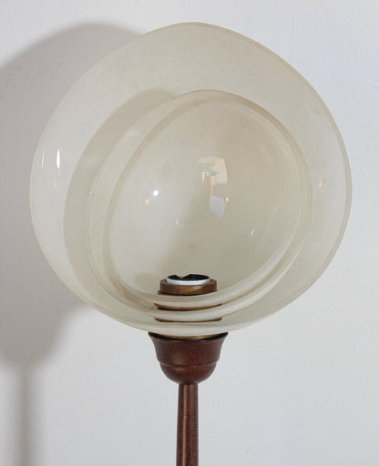 Metal Floor Lamp with Murano Glass Frosted Shade by Relco Milano, Italy, 1980s — detail view 12