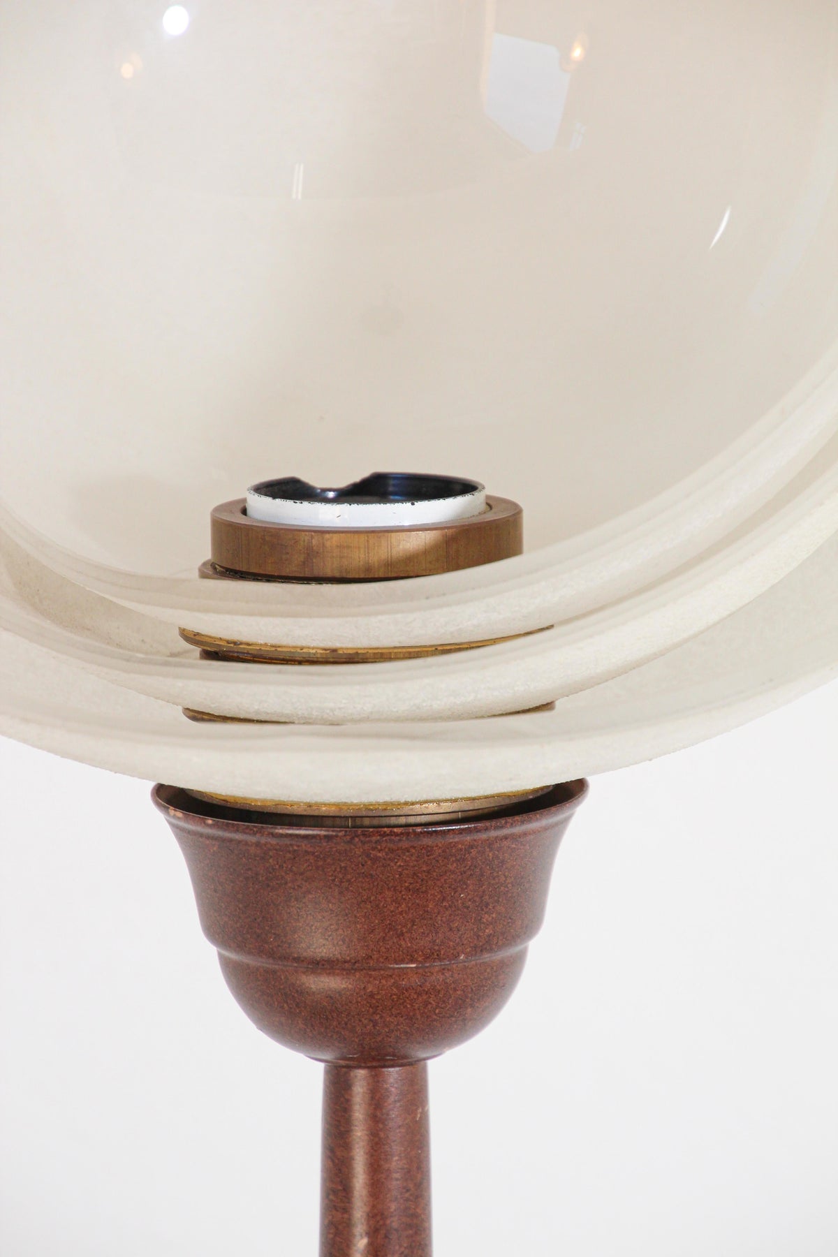 Metal Floor Lamp with Murano Glass Frosted Shade by Relco Milano, Italy, 1980s — detail view 13