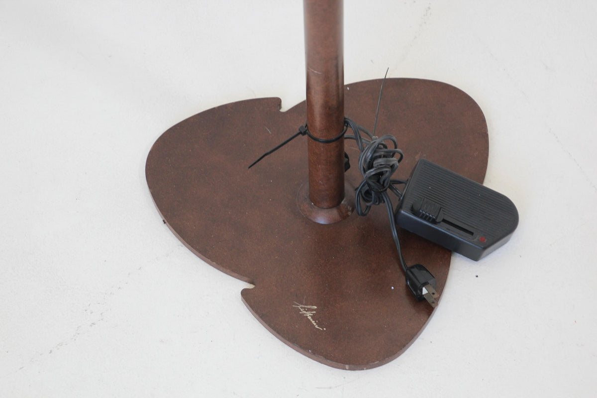 Metal Floor Lamp with Murano Glass Frosted Shade by Relco Milano, Italy, 1980s — detail view 16