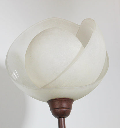 Metal Floor Lamp with Murano Glass Frosted Shade by Relco Milano, Italy, 1980s — detail view 4