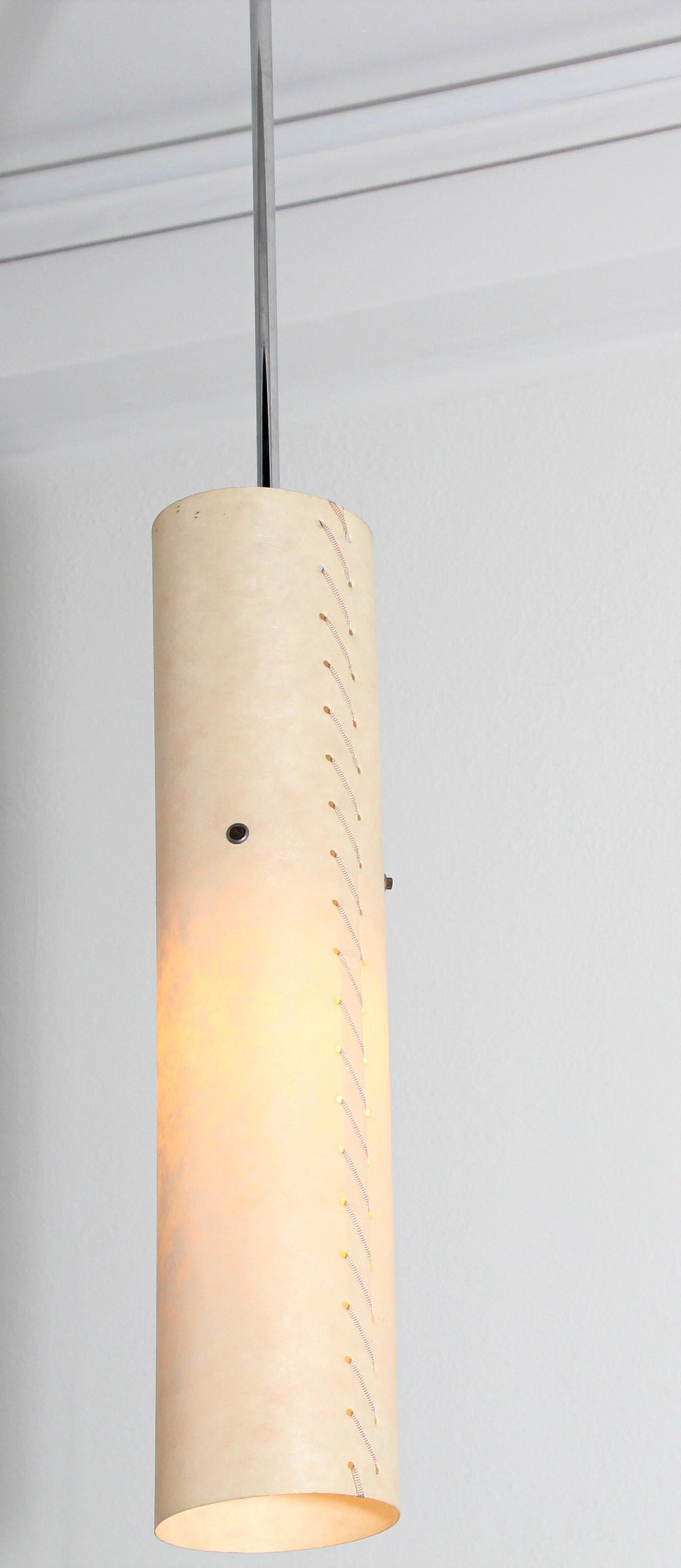 Stitched Parchment Pendant Light in the Style of Santa & Cole, Spain, 1980 — additional view 4