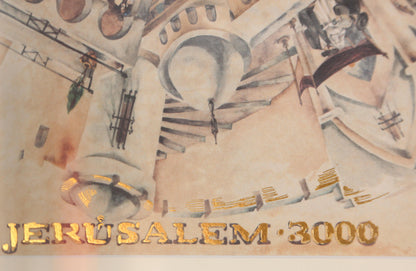 Framed Hand-Painted Jerusalem Art, Modern Style, Late 20th Century — additional view 10