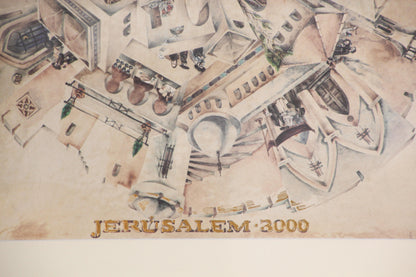 Framed Hand-Painted Jerusalem Art, Modern Style, Late 20th Century — additional view 4