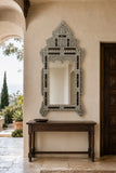 Large Antique Levantine Damascene Abalone Mother-of-Pearl and Bone Inlaid Mirror