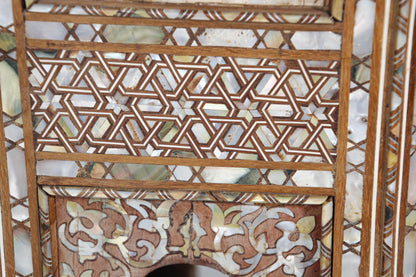 Pair of Large Antique Ottoman Moorish Abalone, Mother-of-Pearl and Bone Inlaid