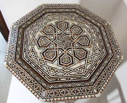 Pair of Large Antique Ottoman Moorish Abalone, Mother-of-Pearl and Bone Inlaid