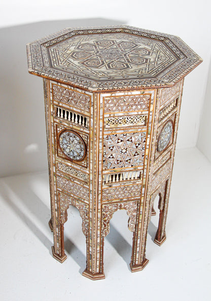 Pair of Large Antique Ottoman Moorish Abalone, Mother-of-Pearl and Bone Inlaid