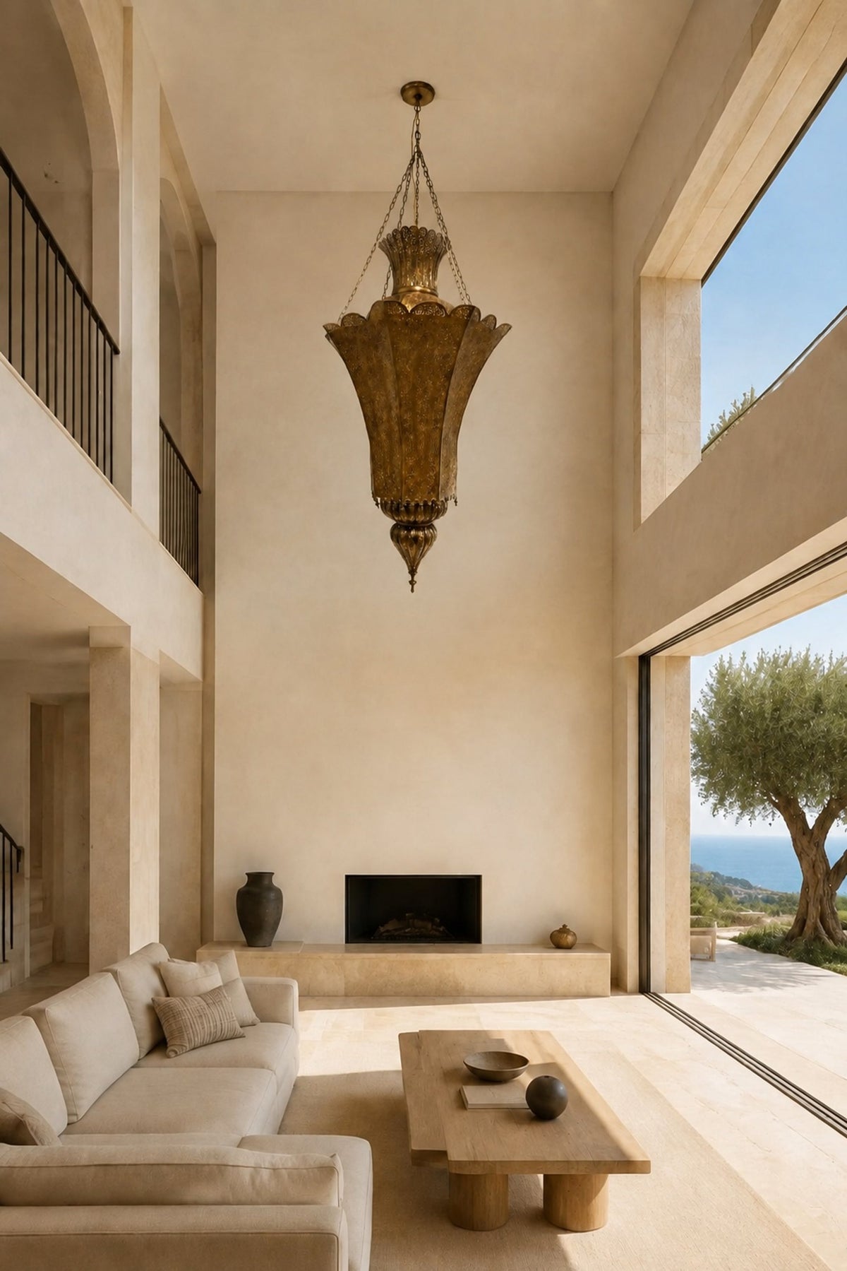 Monumental 88-Inch Moroccan Pierced Brass Chandelier Handcrafted in Marrakech – view 11