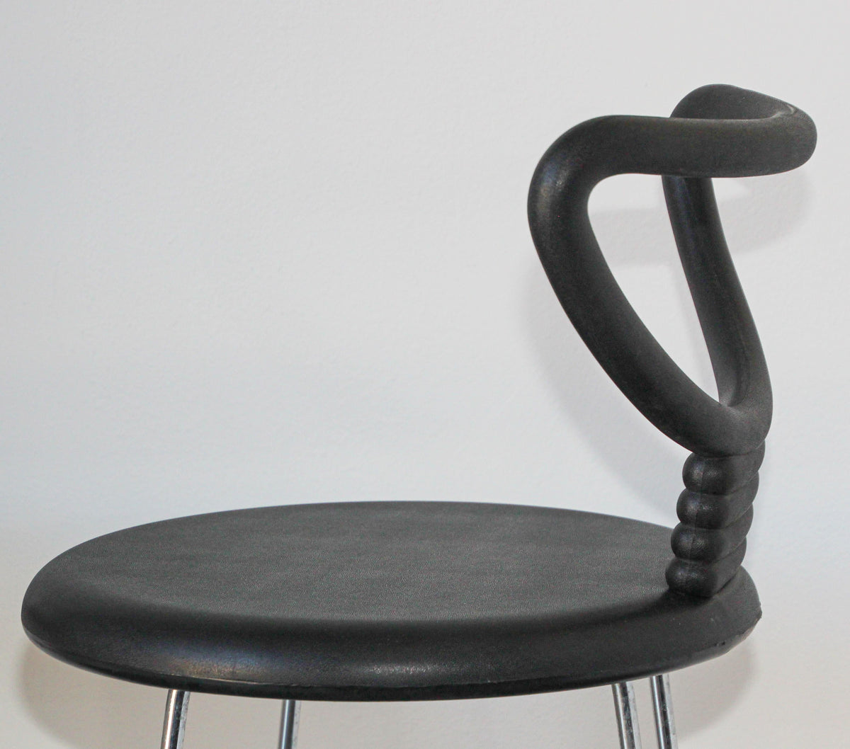 Nobu Tanigawa "Nardis" Black Bar Stools with Back for Fasem Italy, Set of Two — Italy