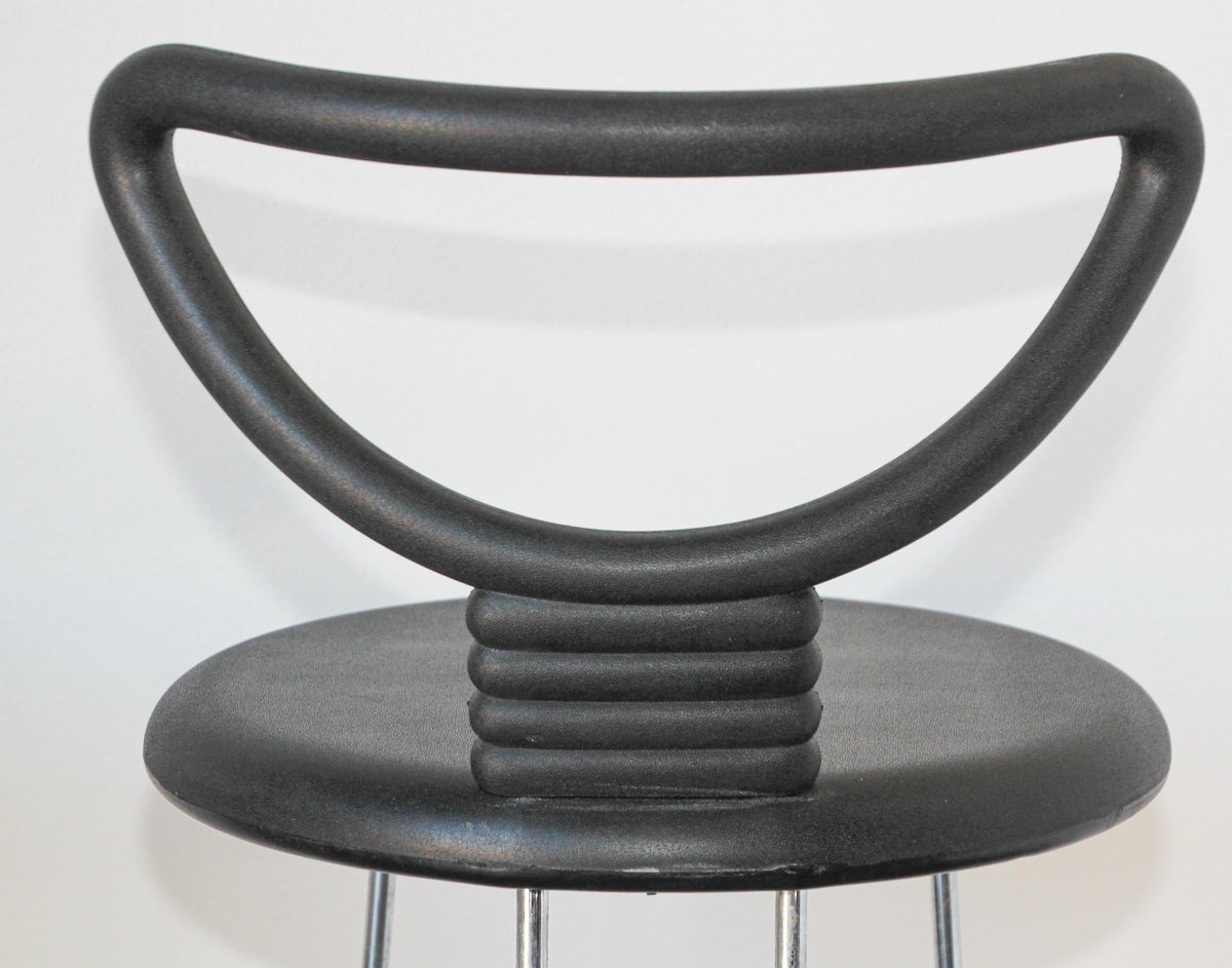 Nobu Tanigawa "Nardis" Black Bar Stools with Back for Fasem Italy, Set of Two — Italy