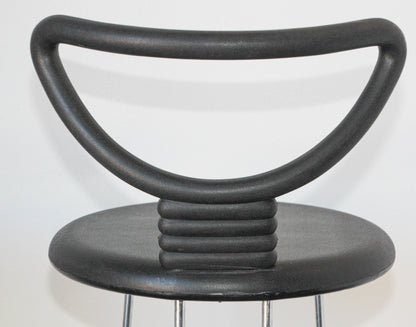 Nobu Tanigawa "Nardis" Black Bar Stools with Back for Fasem Italy, Set of Two — Italy